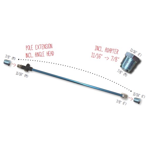 40 CM POLE EXTENSION INCL. ANGLE HEAD 11/16 OG 7/8"