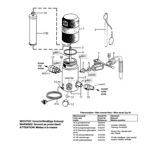 WIWA HIGH PRESSURE FILTER TYPE 11 N