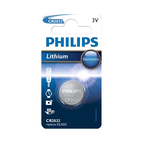 BATTERI KNAPPCELLE CR2032 3V PHILIPS