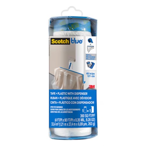 ScotchBlue™ Forhåndstapet foliedispenser PTD2093EL-48-S, 1,21 m x 27,4 m (33,4 m2), 1 Rull/Pakke